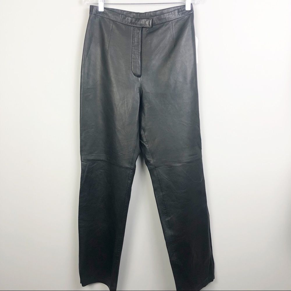 JLC NEW YORK | NEW WITH TAGS Vintage Black Leather Pants Lined Women’s Size 14